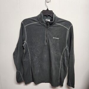 Columbia Sweater Mens Medium Gray Quarter Zip Fleece Pullover Outdoor Hiking‎